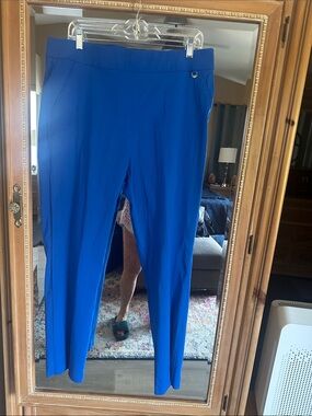 Rafaella Cobalt Blue Straight-Leg Pull-On Pants